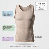 FlexTop shaping tank 2.0 front view in black showing compression fit
