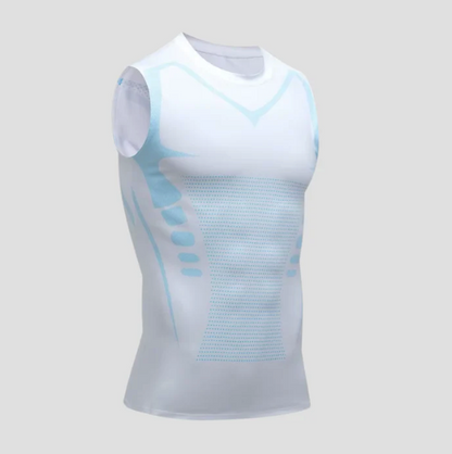 FlexFit compression tank back view showing lumbar support zone coverage